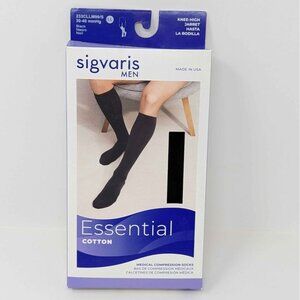 Sigvaris Men Essential Cotton Knee High Black